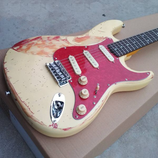 

china oem factory 100% customized distressed electric guitar