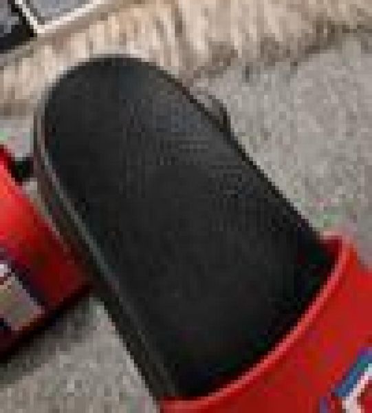 

designer rubber slide sandal floral brocade men slipper gear bottoms flip flops women striped beach causal slippers with box g115510397, Black