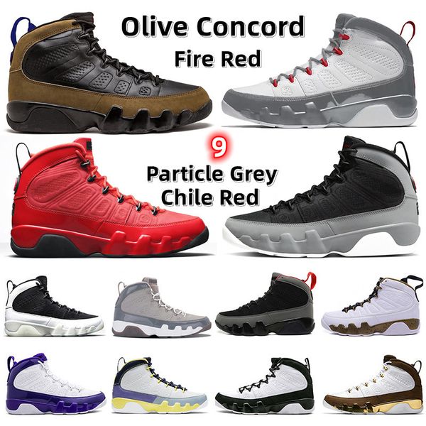 

shoes jumpman 9 9s fire red olive concord particle grey citrus sports sneakers