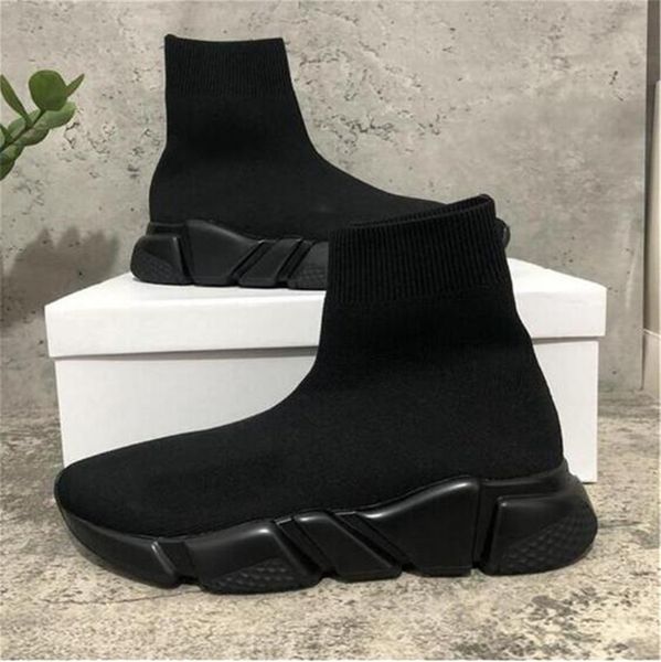 Mit Box 2022 Top Qualität Paris Herren Damen Freizeitschuhe Sneaker Trainer Stricksocke Schwarz Khaki Wasserzeichen Sneakers Schuhgröße 36-45