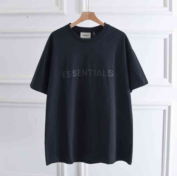 

50% discount bagsversion 2022 summer new high essentials multi thread three-dimensional loose men's and women's same round neck co, White;black