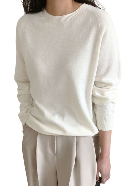 

dazy raglan sleeve round neck sweater b8ce#, White;black