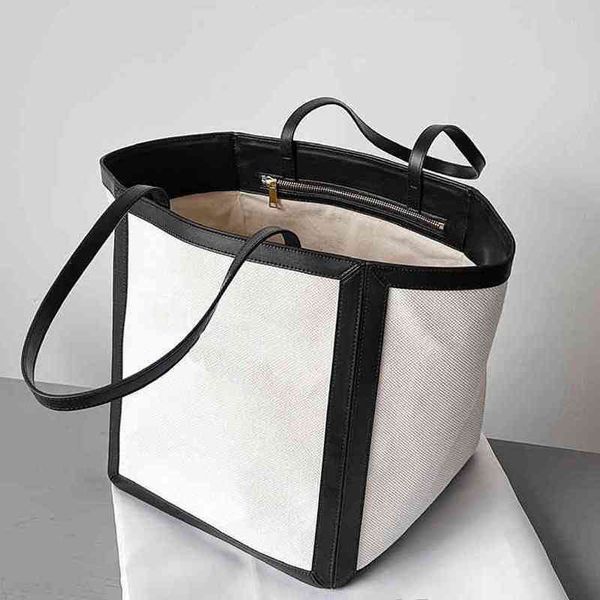 

tote bags women handbag shoulder bags canvas leather stitching designer crossbody female bucket 220302