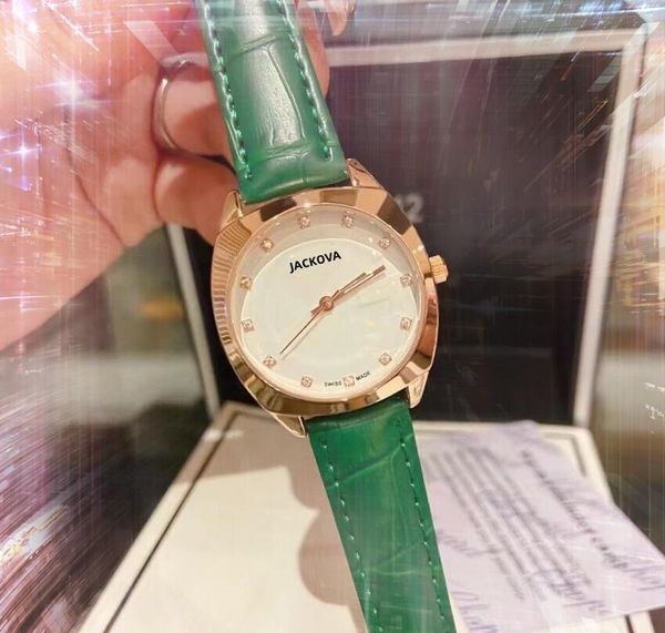 L'orologio da donna al quarzo di moda in vera pelle di marca superiore orologi 33mm data automatica femminile studentessa vestito da orologio di design all'ingrosso amanti regali orologio da polso