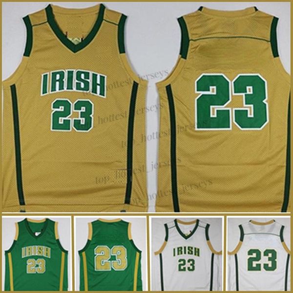 

2002 jerseys st. high school irish retro college king basketball shirts vincent mary lbj #23 stitched jersey ncaa mens vintage basketball ye, Black;red