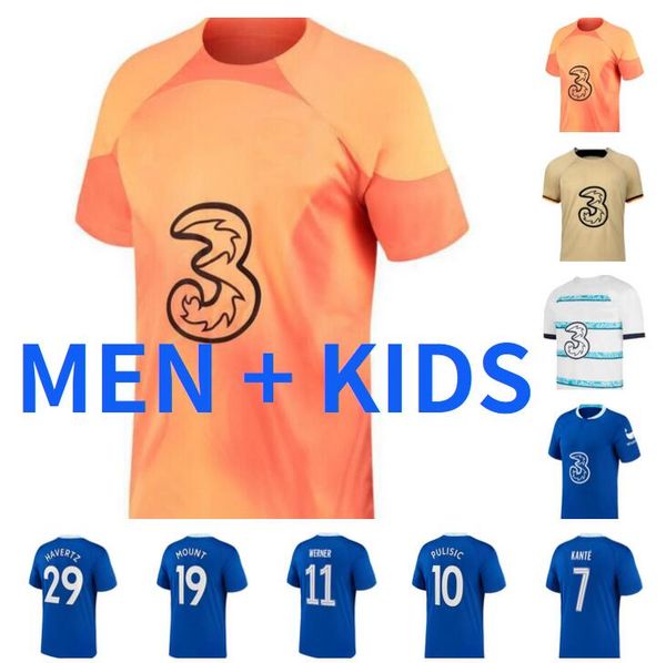 

sterling cfc soccer jerseys 22 23 ziyech pulisic mount kante havertz werner chilwell james jorginho 2022 2023 football shirt men kids kit se, Black;yellow