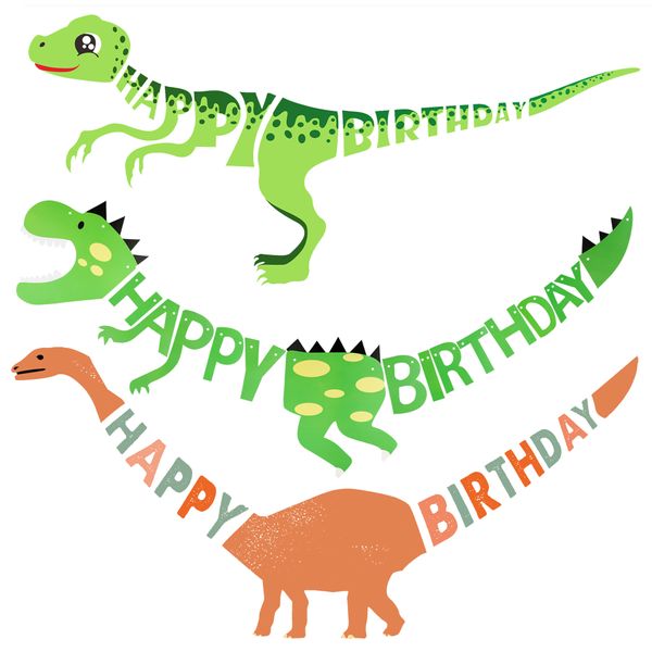 Banner com tema de dinossauro, 3 metros da selva, suprimentos de banner bandeiras para chá de bebê garotos meninos da forma de dino decoração de aniversário