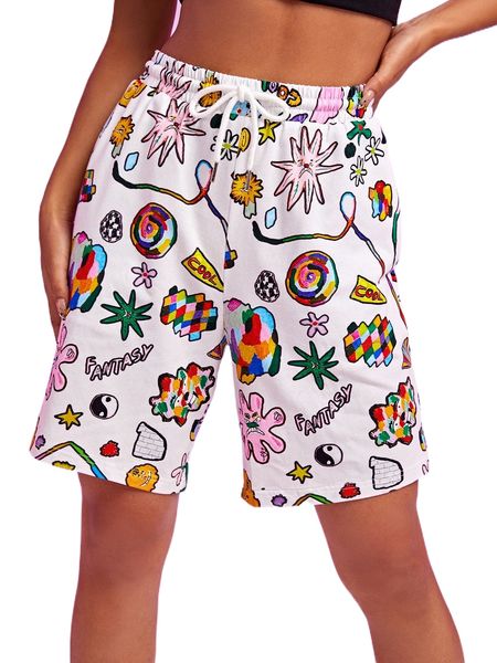 

x david mÃ©ndez alonso letter and cartoon graphic shorts v4df#, White;black