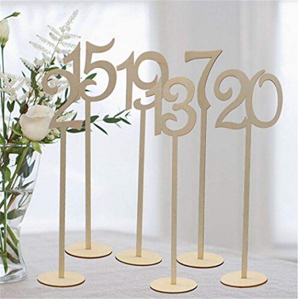 

10pcs/pack style wooden wedding supplies wedding place holder table number figure card digital seat decoration