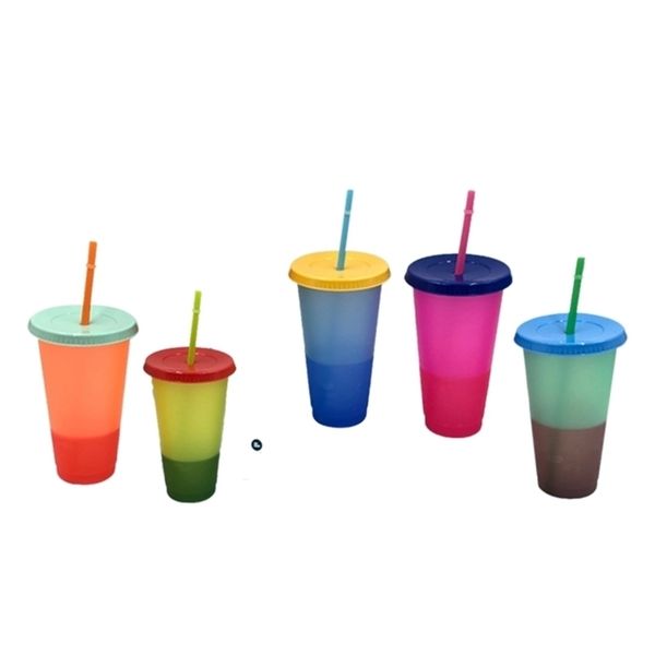 

700ml24oz color change cup 1set5pcs 210409