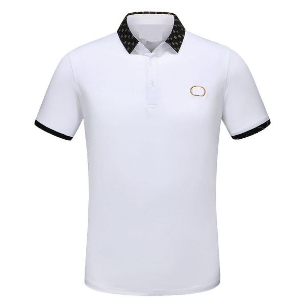 

2021 mens polos shirt brand classic tshirt men designers tees embroidery short sleeve summer lapel stripe solid color chest letter women dec, White;black