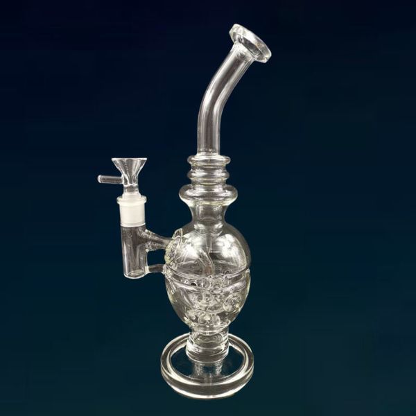 FTK Style Bong New Design Hollow Out Glass Recycler Glass Bong Water Tubs com pneu Perc Amazing Vortex