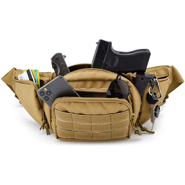 2022 Sacos táticos de esportes masculinos Personalizados Custom Carry Pistola Bolsa Fanny Pack Holster Tático Militar Militar Saco