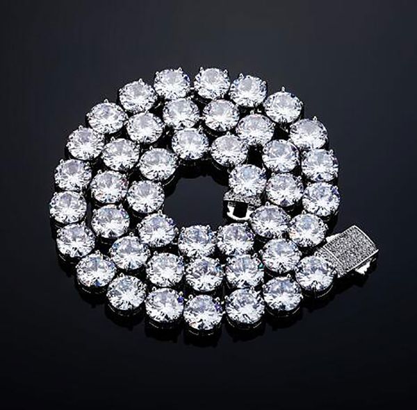 10-миллиметровое ожерелье с бриллиантовым теннисом циркона 14 тыс. Золото.