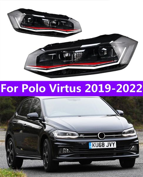 2 PCS Auto Lichter Teile Für VW Virtus 20 19-20 22 Neue Polo Kopf lampen LED oder xenon Scheinwerfer LED Dual Projektor FACELIFT