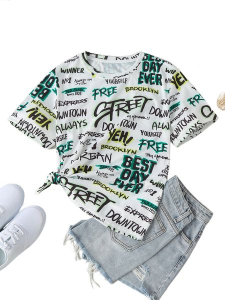 

allover letter graphic tee t1hf#, White