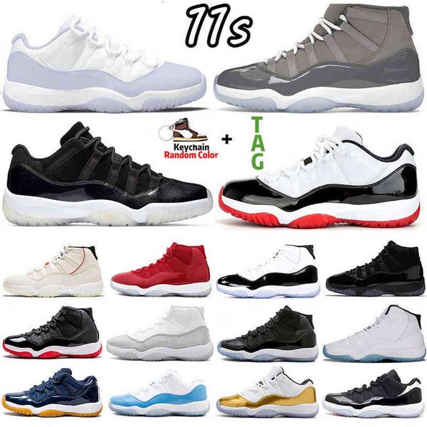 

2022 new 72-10 low 11 11s basketball shoes cool grey high citrus university pure violet legend blue bred concord space jam gamma women mens, Black