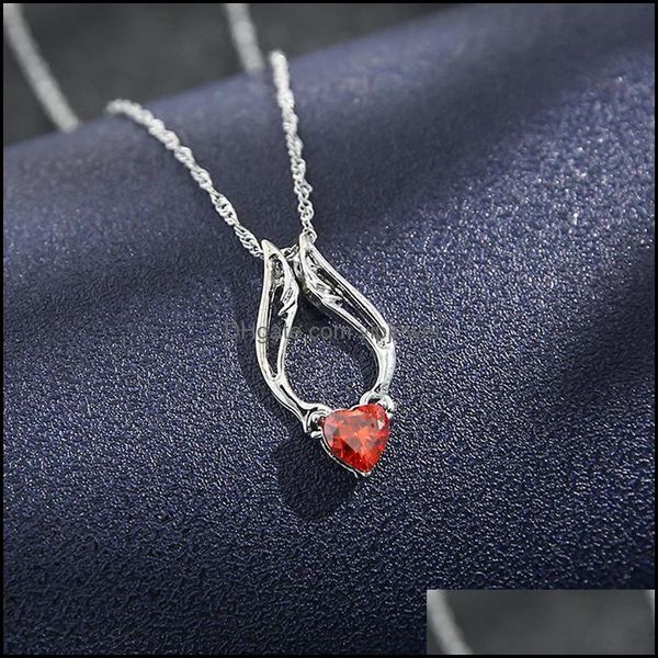 

pendant necklaces ins heart angel wings choker trendy korean fashion chic party jewelry vipjewel drop delivery 2021 pendants vipjewel dhmuj, Silver