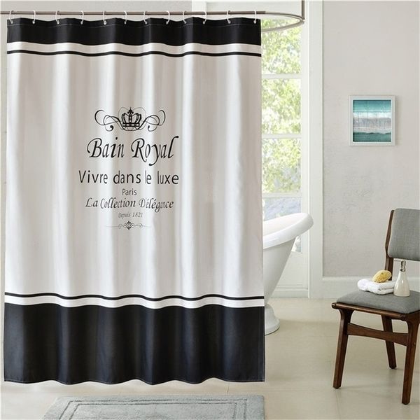 Happy Tree Polyester Crown Royal Corta de chuveiro impermeável, cortina de banheiro de fabrica