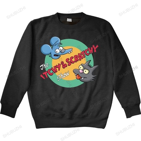 

get the itchy and scratchy show hoody hoody drop men autumn sweatshirt 220809, Black