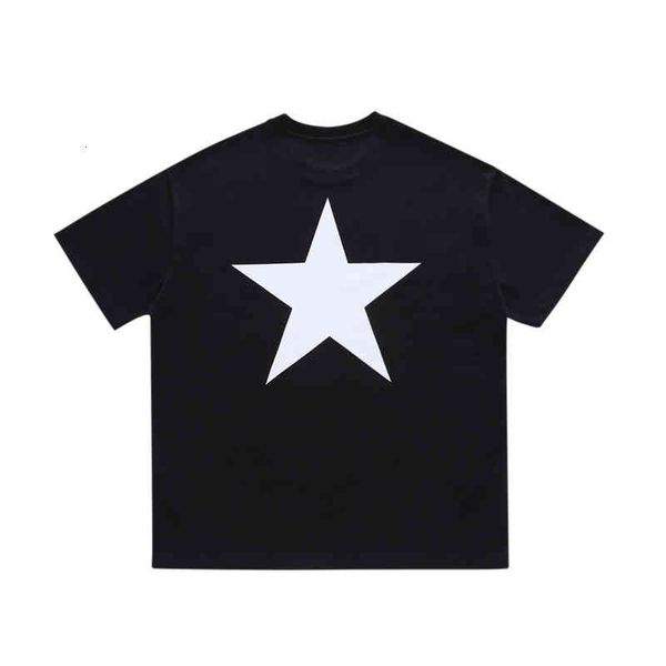 

50% discount essentials bear of god fog multi thread five pointed star loose high street summer men's and women's short sleeve t-s, White;black