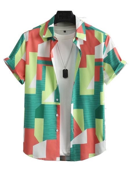 

men geo print shirt without tee r0az#, White;black