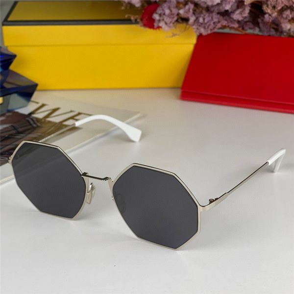 

sunglasses for men women summer 0292 style anti-ultraviolet retro plate hexagon full frame glasses random box, White;black