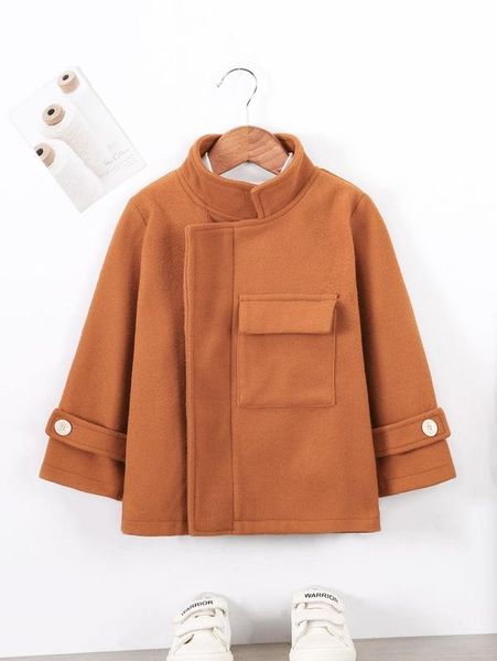 

toddler boys 1pc flap pocket overcoat she, Blue;gray