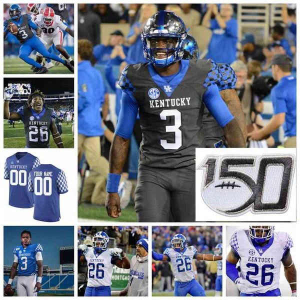 Nadir Kentucky Wildcats Koleji Futbol Formaları 22 Jared Lorenzen 33 Travis Tisdale 56 Kash Daniel Sawyer Smith Akeem Hayes Özel Dikişli