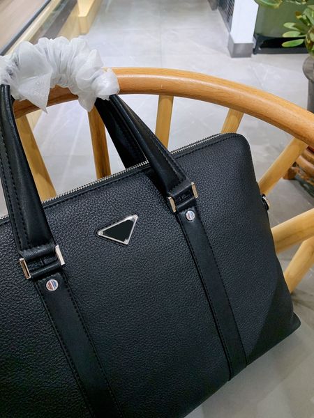 

prad computer book bag briefcases the first layer of cowhide mens briefcase business handbags imported leather layer material high-end goods