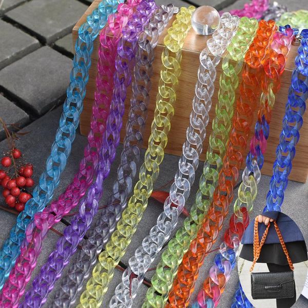 Zincirler 1.0 metre 17 24mm akrilik kolye iplikçikleri parçalar bağlantılı çanta kadın takılar diy aksesuarları gözlük bileşenleri