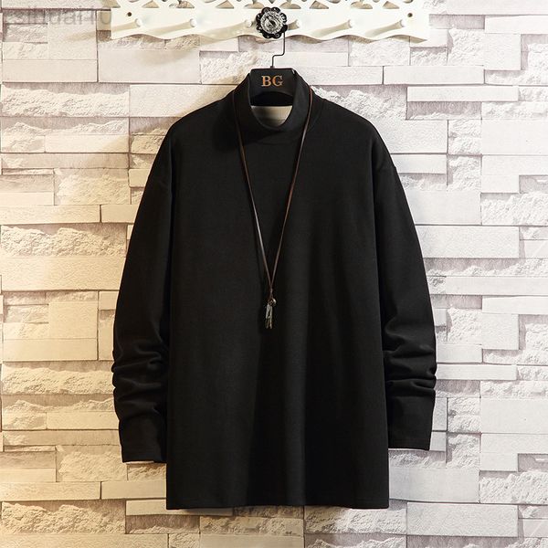 

men warm sweater with half high collar and backing l220801, White;black