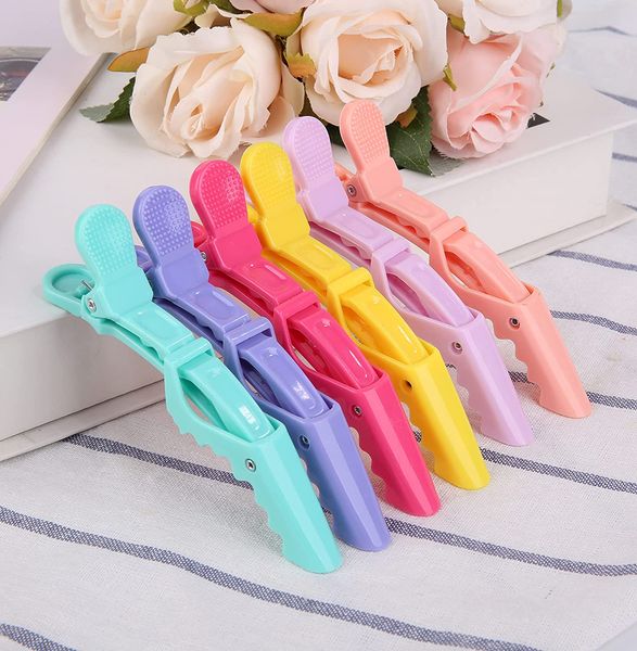

accessories 6pcs large alligator hair clips hairdresser hair clips for styling sectioning plastic hair clip hairdressing clips for, Silver