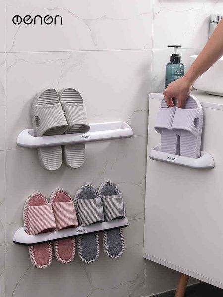 

bathroom slipper rack wall hanging plastic shoe storage simple toilet double row