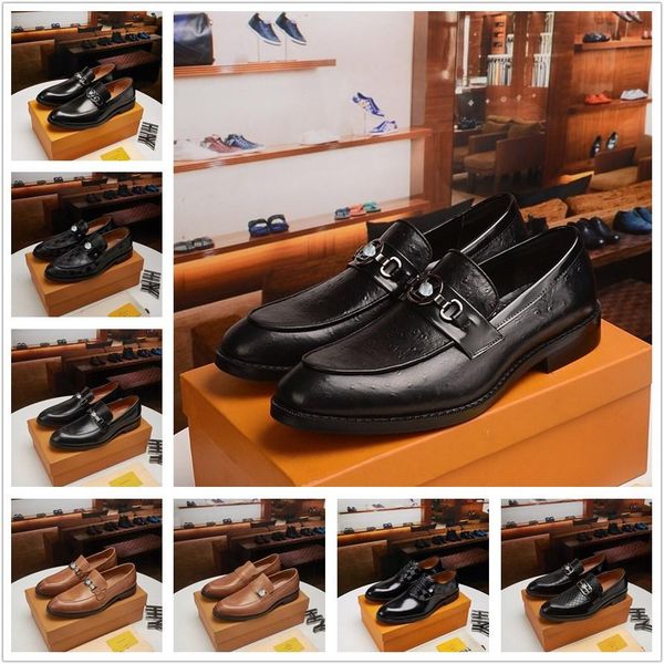 

aa 2022 man luxury dress shoes mens formal shoes leather designer fashion groom wedding men oxford shoe dresses plus size 38-45 11, Black