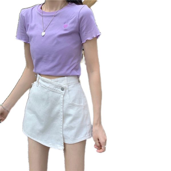 

women's shorts streetwear high denim skirt womens jean candy color summer female loose short, White;black