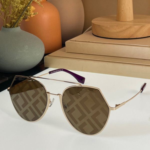 

brown lenses women sailor sunglasses 0329 eyeline pochromic lense gold full frame studs circle rubber tips summer slicing gap glasses men uv, White;black
