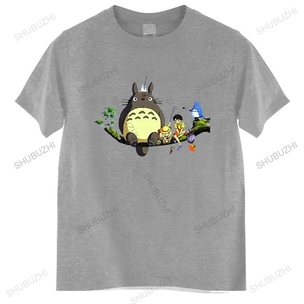 Komşum totoro stüdyosu ghibli tişört tatlı karikatür anime kıyafeti yaz trend unisex yuvarlak boyun kısa kollu tişört erkekler 220809