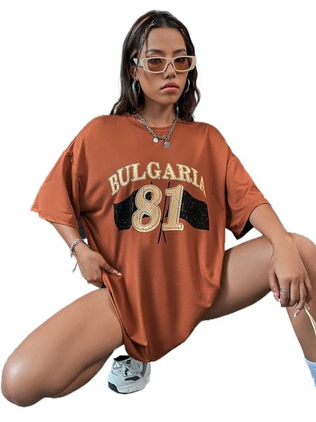 

letter graphic drop shoulder tee a19y#, White