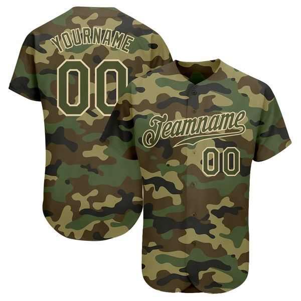 

custom camo olive-cream authentic salute to service baseball jersey, Blue;black