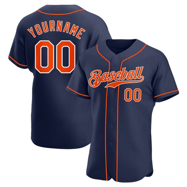 

custom navy orange-white authentic baseball jersey, Blue;black