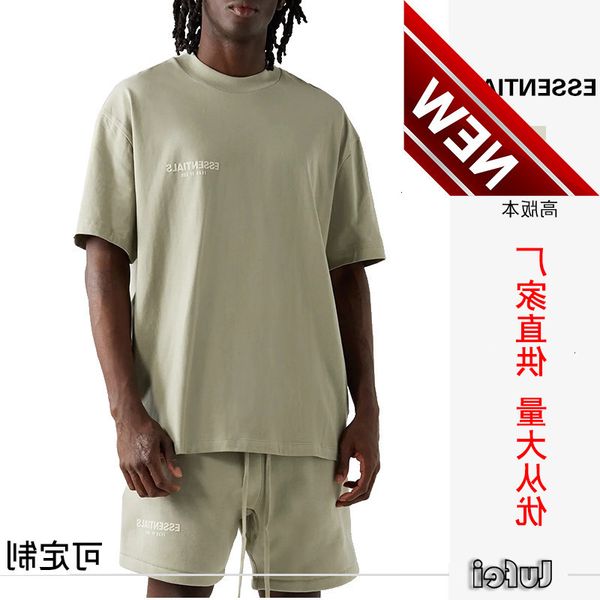 

fog season 8 new double thread essentials chest letter flocking printed short sleeve t-shirt, White;black
