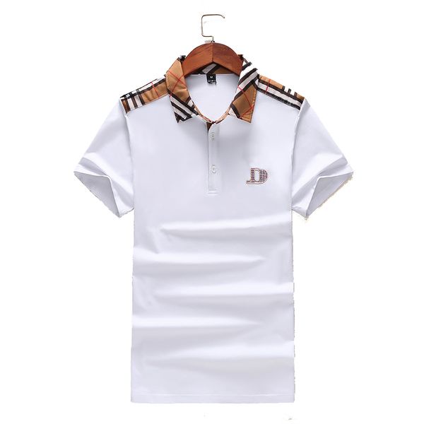 2022 Mens polo camicia marca classica maglietta da uomo Designer tees Ricamo manica corta estate risvolto banda tinta unita petto lettera donne decorazione top M-3XL # 07