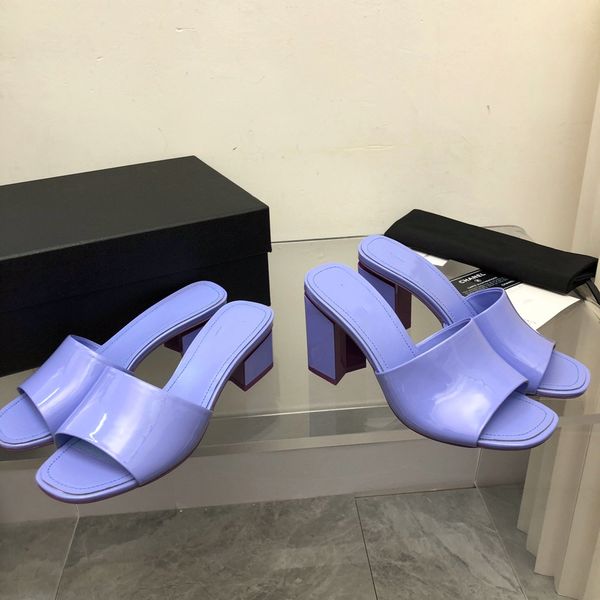 

slippers slides foam runners designer women shoes sandal designer sliders solid patent leather heel bottom brand logo comfort colorful size, Black