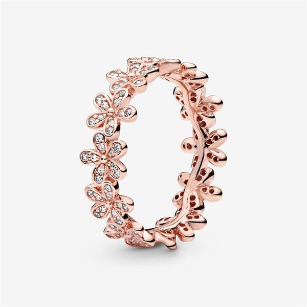 

luxury designer 18k rose gold ring original box for pandora 925 silver daisy flower ring women wedding gift jewelry rings sets248b, Slivery;golden