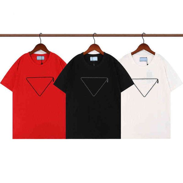 

mens designer t shirts luxury summer short sleeve men women tee classic brand p triangle t-shirts senior pure cotton size s-2xl tees 4z3i, White;black