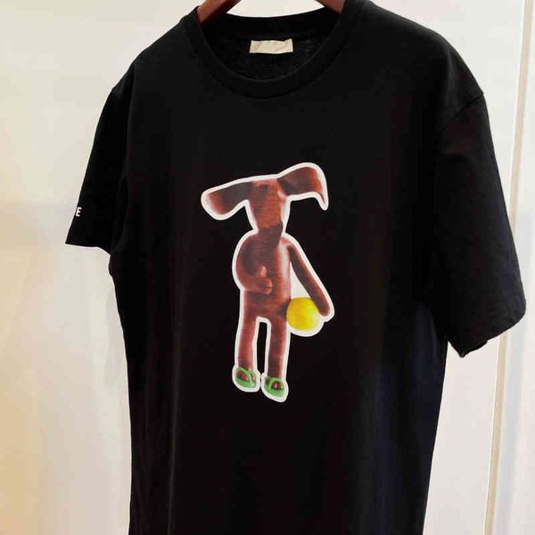 

women's t-shirt men's and women's casual dog black round neck t-shirt, White