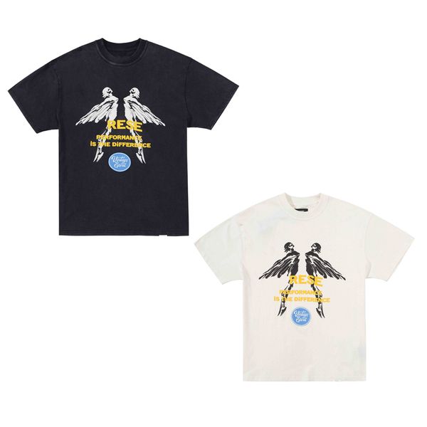 

22fw spring uk vintage spirit distressed washed vintage puff tee high street t shirt fashion tshirt, Black;brown