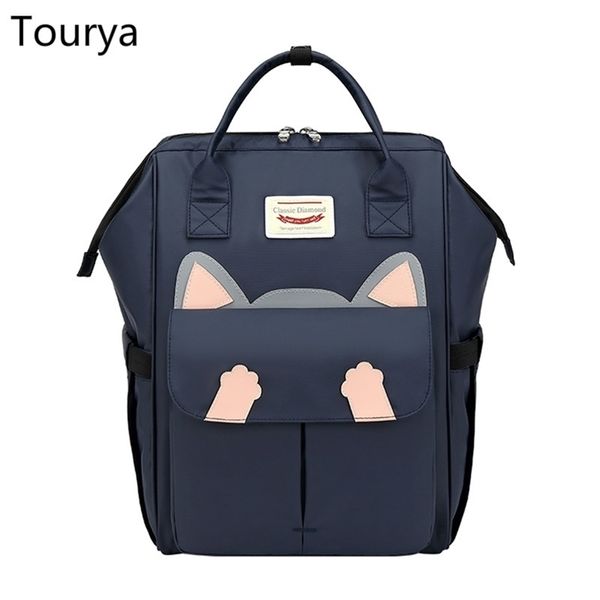 

tourya fashion waterproof women backpack shoulder school bags for teenagers girls travel bagpack laprucksack bookbag mochila 210922