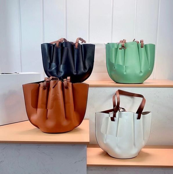 

fashion seashell shopping bags designer new style cattlehide totes large capacity women's solid color single-shoulder bag handbag class